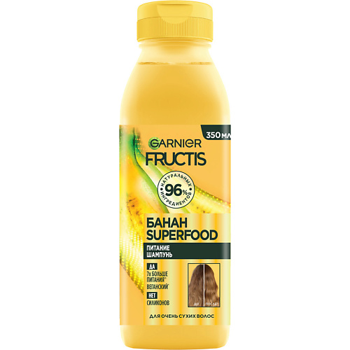 FRUCTIS Шампунь, Superfood Банан, Питание для очень сухих волос